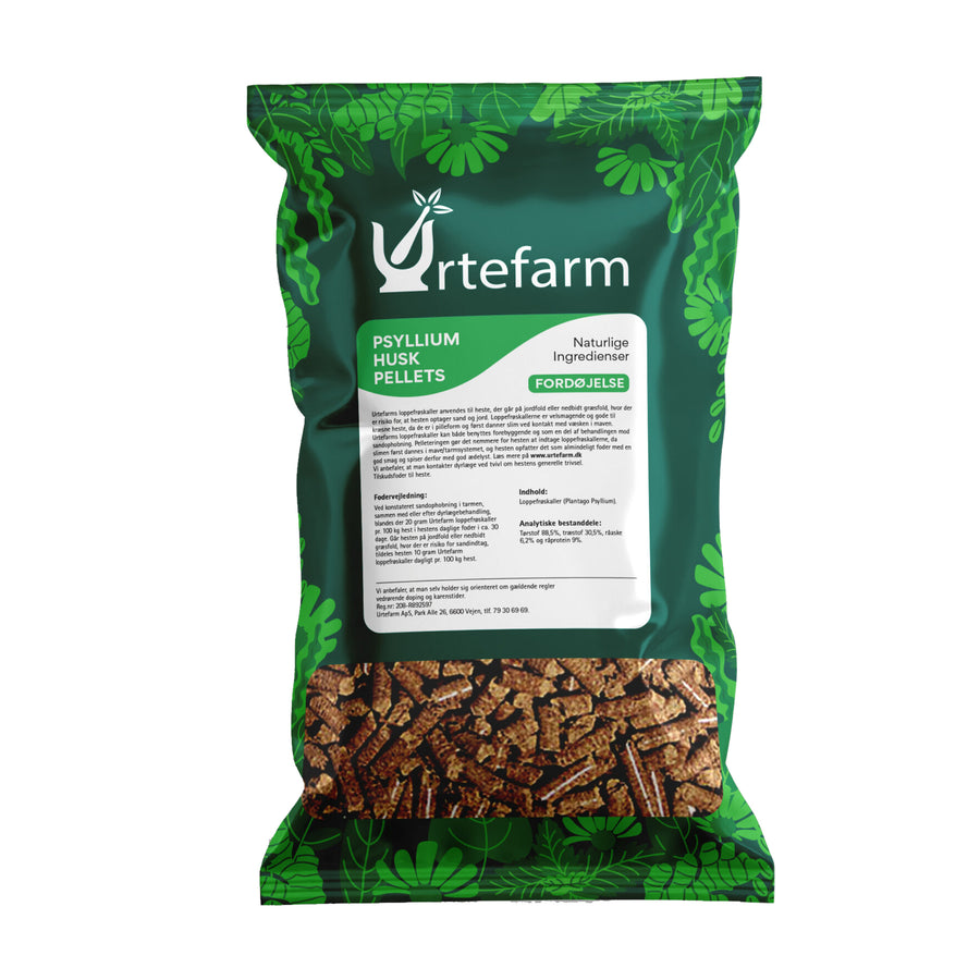 Urtefarm Psyllium Husk Pelleterede loppefrøskaller