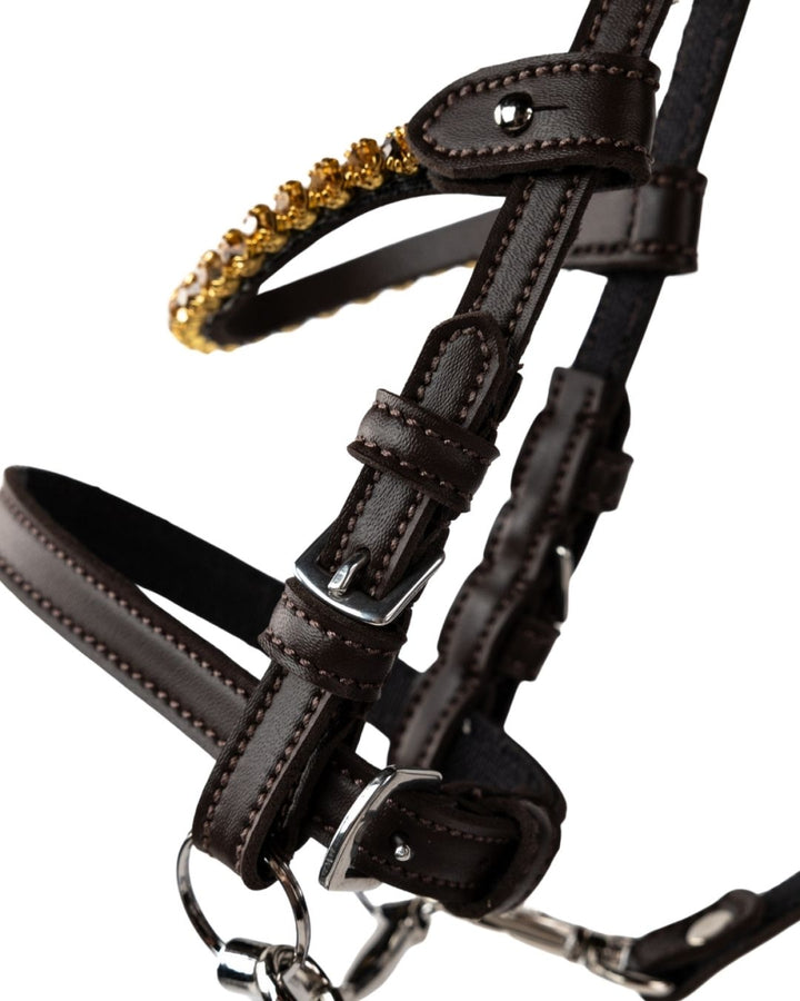 My Hobby Horse trense brun med gyldne sten