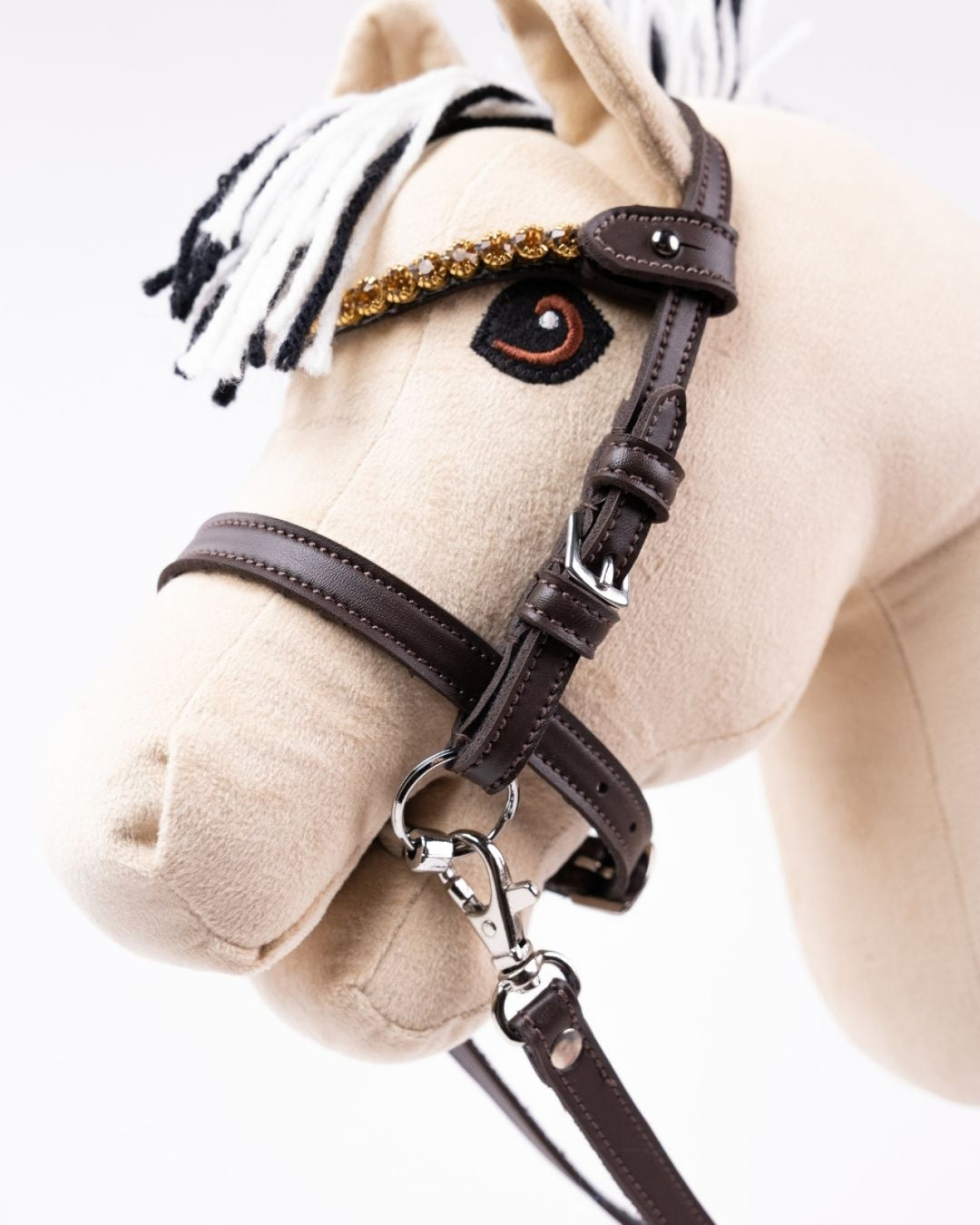 My Hobby Horse trense brun med gyldne sten