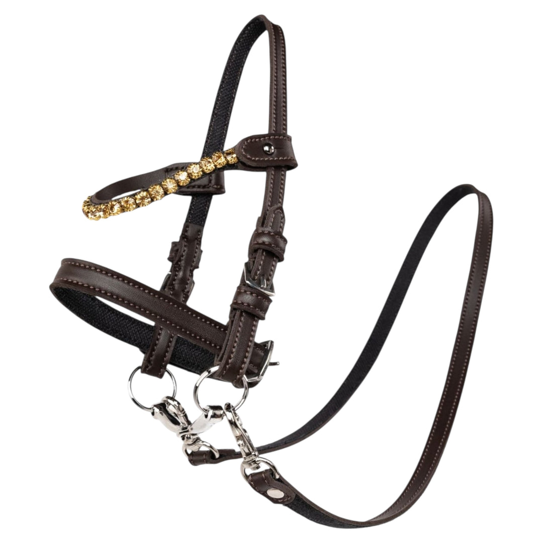 My Hobby Horse trense brun med gyldne sten