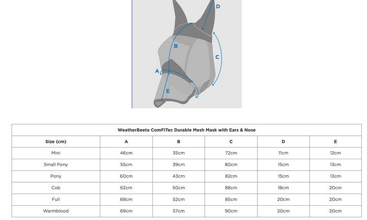 WeatherBeeta Comfitec Durable Mesh Fluemaske med ører og mule