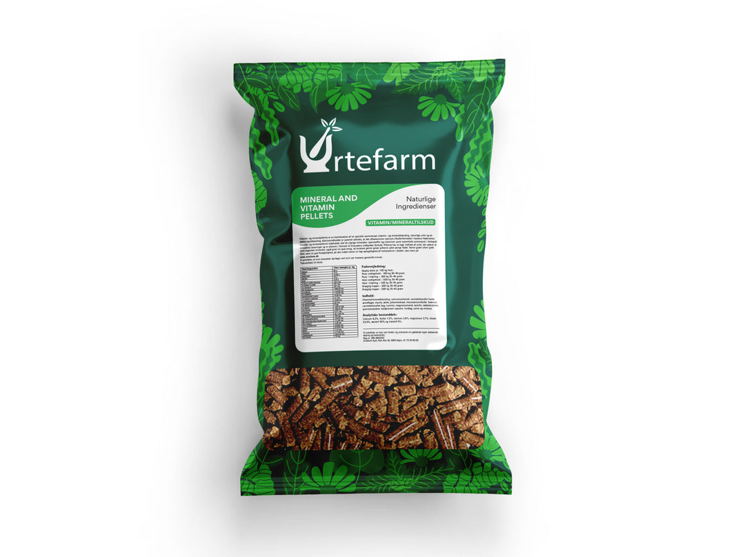 Urtefarm vitaminer/minerale pellets med urter - KORT DATO